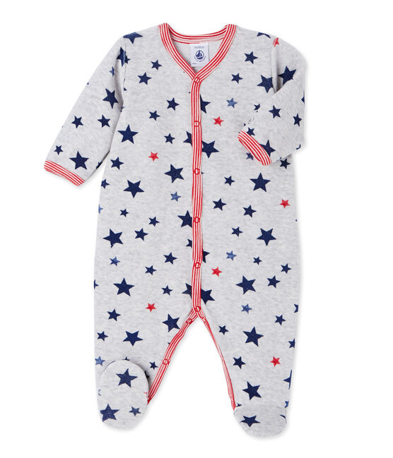 Baby boy's printed sleeper BELUGA grey/MULTICO white