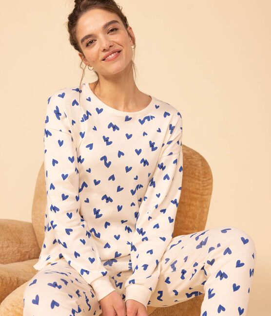 Women's Heart Cotton Pyjamas AVALANCHE white/MULTICO