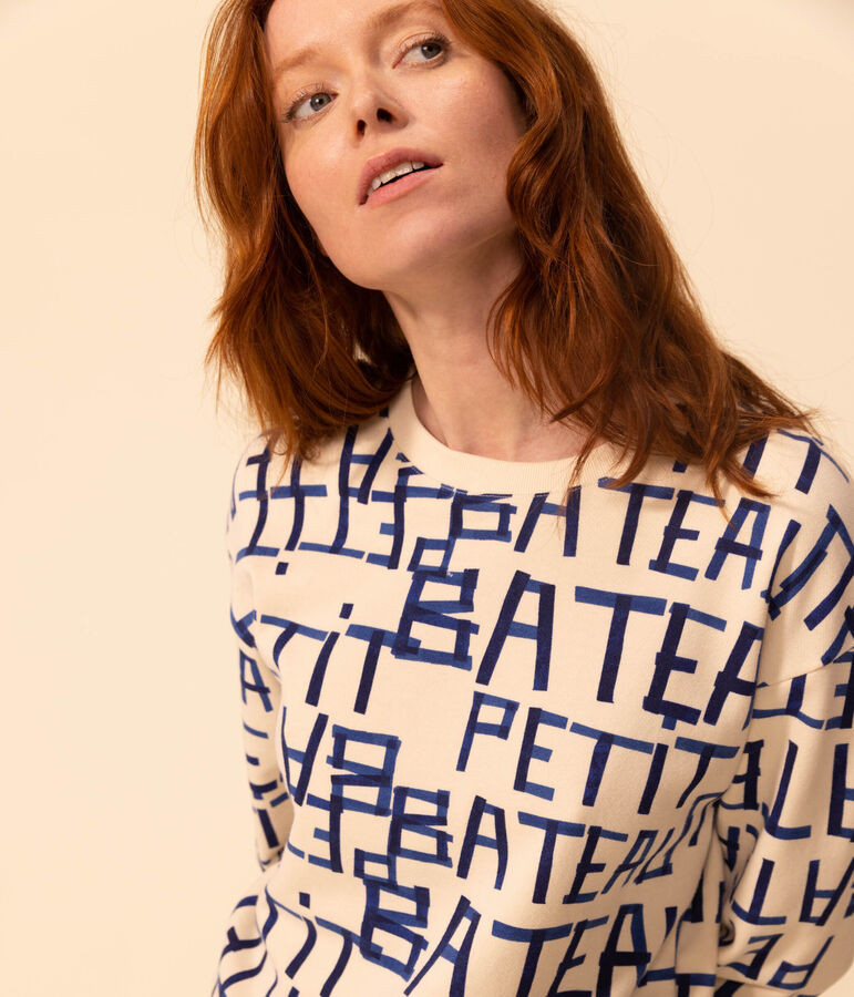 Women's Fleece Sweatshirt Ecru/multicolor