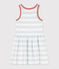 Girls' Sleeveless Stripy Cotton Dress PLEINAIR /MARSHMALLOW
