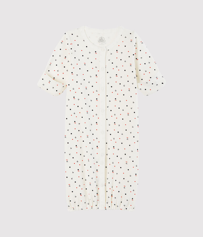 Babies' Ribbed Jumpsuit/Sleeping Bag white/blue/multicolor