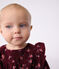 Babies' long-sleeved floral-print velour blouse red/multicolor