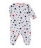 Baby boy's printed sleeper BELUGA grey/MULTICO white