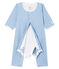 Baby Girls' Footless Ribbed Bodyjama ACIER blue/MARSHMALLOW white