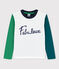 Boys' Long-Sleeved Cotton T-Shirt MARSHMALLOW white/MULTICO white