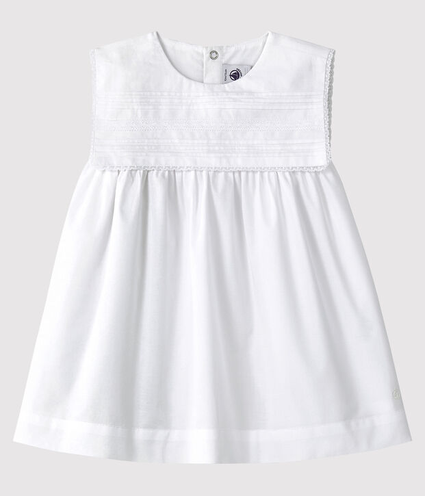 Baby Girls' Sleeveless Poplin Formal Dress white