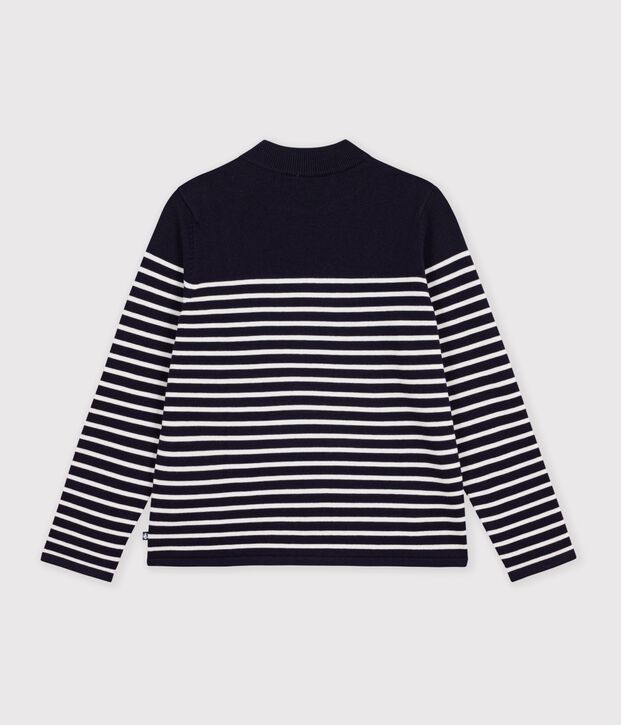 Women's nautical-inspired striped jumper in wool and cotton blue/white