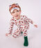 Children's cotton fox costume pyjamas white/multicolor