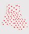 Babies' cotton baby dress with bloomers, printed with hearts Ecru/red