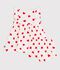 Babies' cotton baby dress with bloomers, printed with hearts red/red