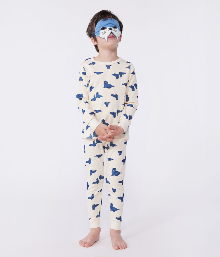 Children's walrus print cotton fancy dress pyjamas Ecru/multicolor