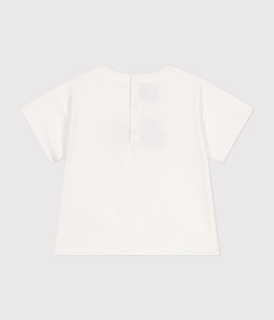 Babies' short-sleeved T-shirt in fine jersey MARSHMALLOW white