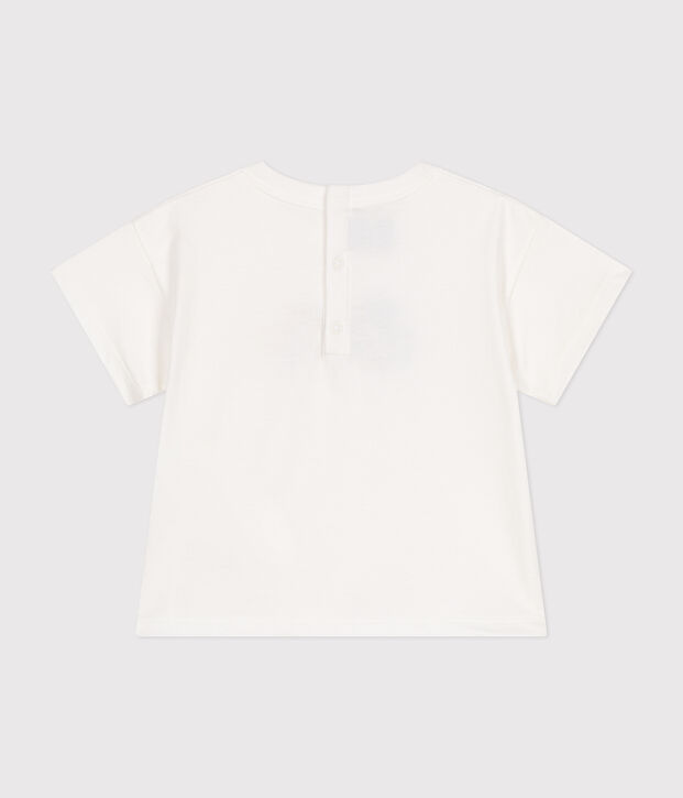 Babies' short-sleeved T-shirt in fine jersey white