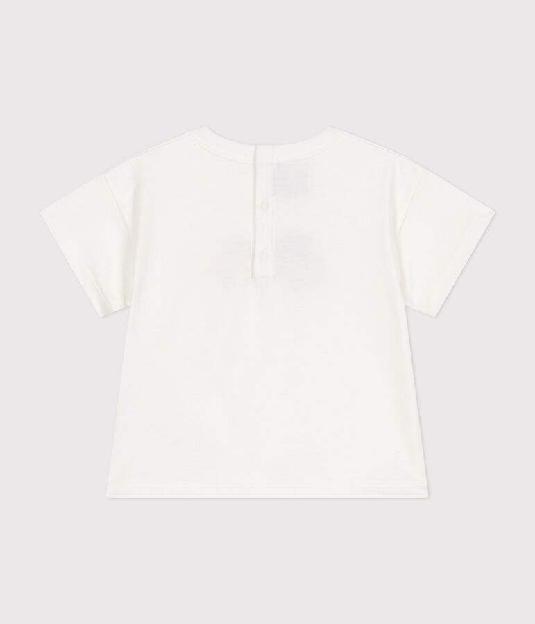 Babies' short-sleeved T-shirt in fine jersey white