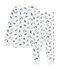 Unisex Pyjamas in Extra Warm Brushed Terry Towelling MARSHMALLOW white/MAJOR blue