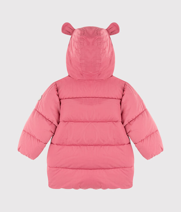 Baby girl's plain quilted puffer jacket pink