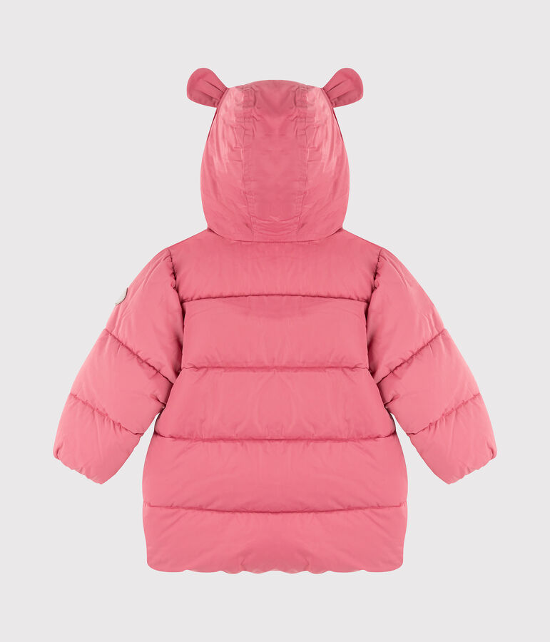 Baby girl's plain quilted puffer jacket CHEEK pink