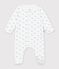 Babies' whale-print velour pyjama suit with a collar blue/blue