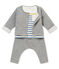 Baby boy's 3 piece jacquard tubic set SUBWAY grey/MULTICO white