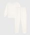 Women's plain cotton terry pyjamas MILK Ecru