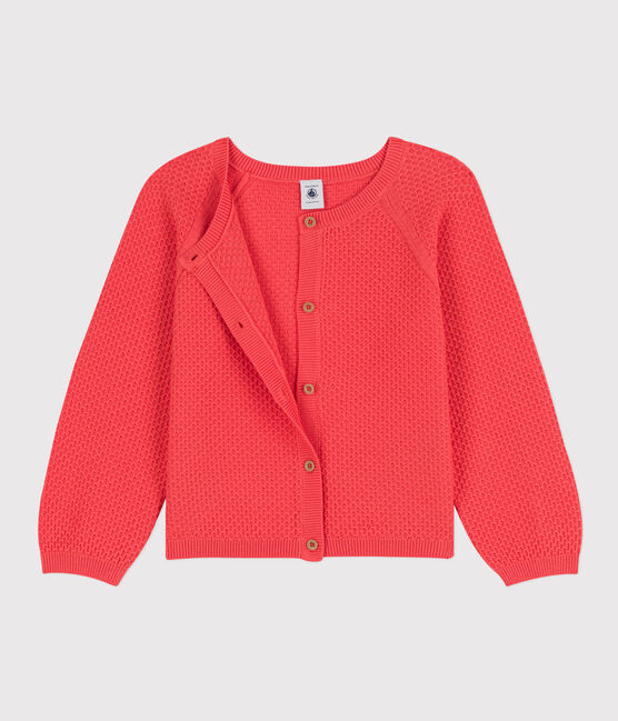 Girls' Cotton Cardigan JUPITER orange