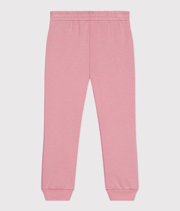 Children's jogging bottoms in plain cotton pink