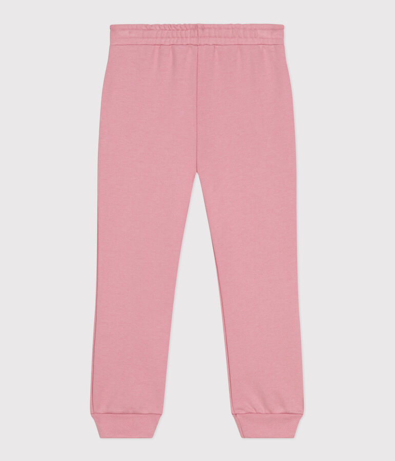 Children's jogging bottoms in plain cotton pink