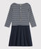 Women's Breton striped dress SMOKING blue/MARSHMALLOW white