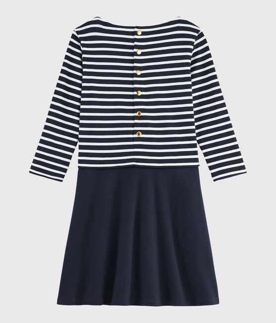 Women's Breton striped dress SMOKING blue/MARSHMALLOW white