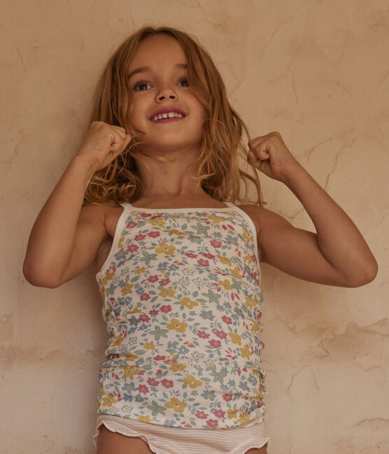Girls' Floral Cotton Strappy Vest Tops - 2-Pack variante 1