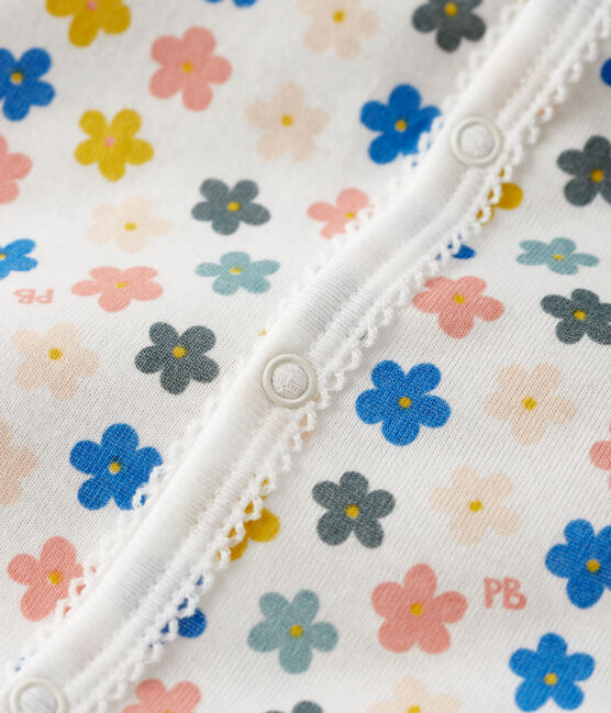 Babies' Glow-In-The-Dark Cotton Playsuit MARSHMALLOW white/MULTICO white
