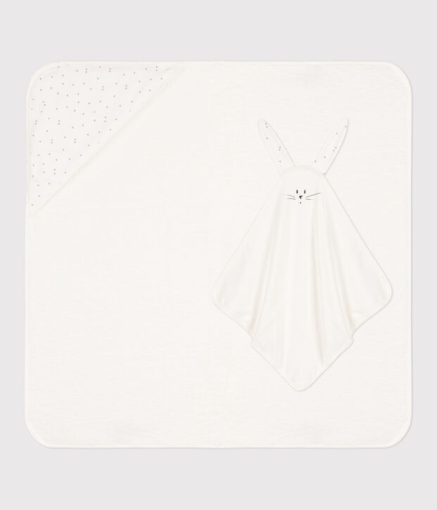 Cotton Bath Wrap and Comforter white/grey