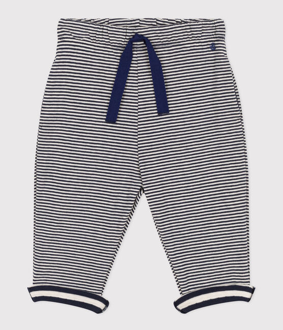 Babies' Pinstriped Tube Knit Trousers SMOKING blue/AVALANCHE