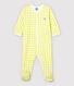 Baby Girls' Yellow Gingham Cotton Sleepsuit