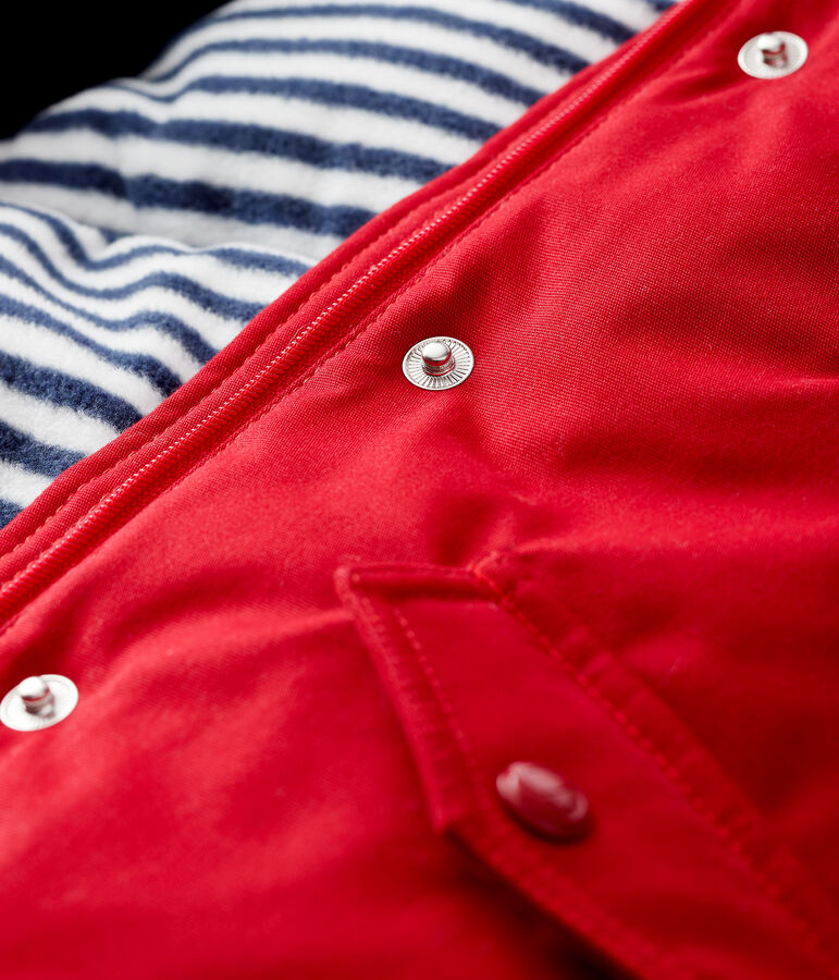 Baby boy's mid-length parka red