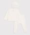 Babies' long 3-piece openwork cotton outfit and hat Ecru