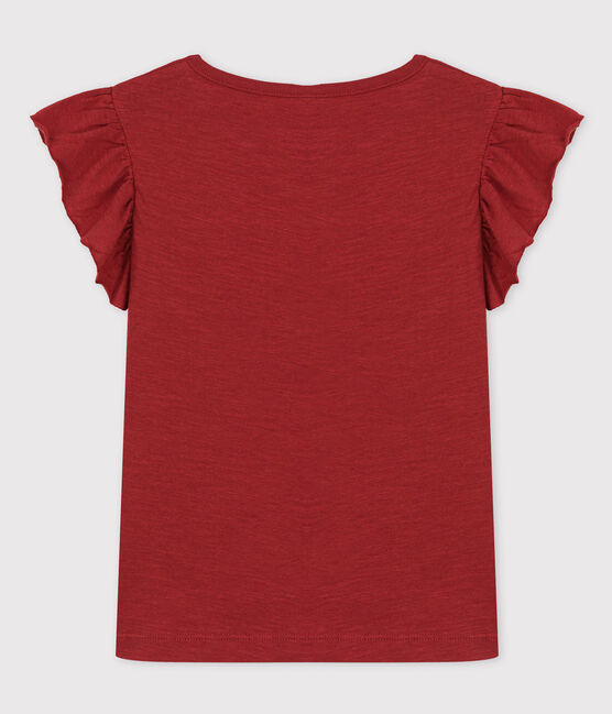 Girls' Short-Sleeved Cotton T-Shirt OMBRIE brown