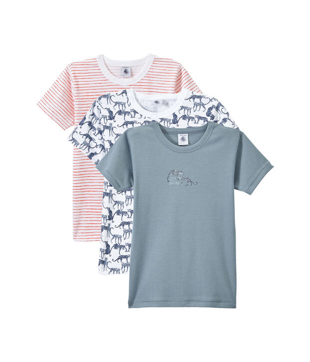 Set of 3 boys' short-sleeved t-shirts white