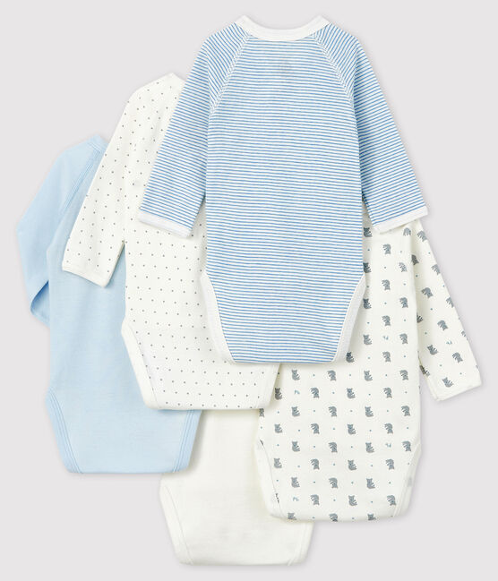 Babies' Long-Sleeved Wrapover Organic Cotton Bodysuits - 5-Pack variante 2