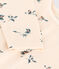 Girls' long-sleeved floral print cotton T-shirt AVALANCHE white/MULTICO