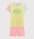 Girls' Ribbed Short Multicolour Striped Pyjamas