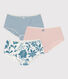 Girls' Floral Cotton Hipsters - 3-Pack