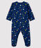Babies' Starry Night Fleece Sleepsuit MEDIEVAL blue/MULTICO white
