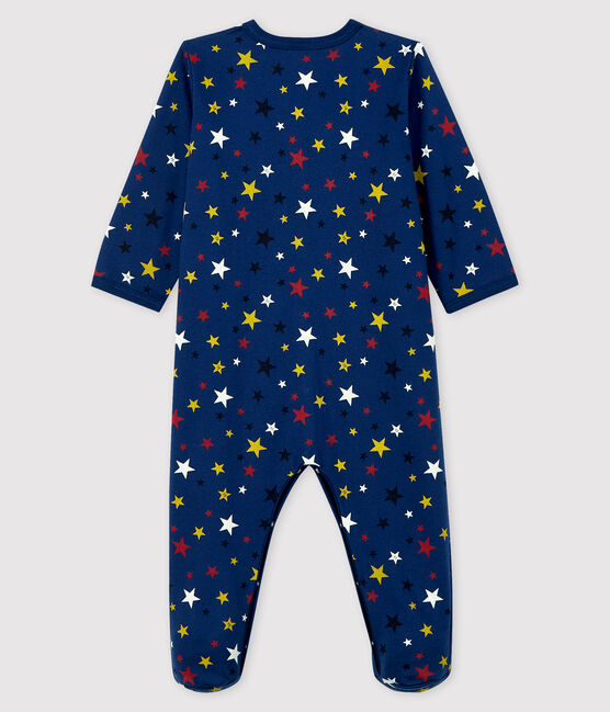 Babies' Starry Night Fleece Sleepsuit MEDIEVAL blue/MULTICO white