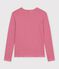 Women's long-sleeved stripy cotton T-shirt red/white