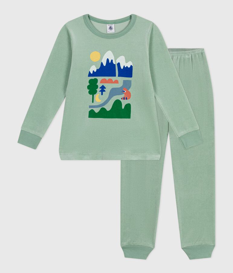 Children's velour pyjamas green