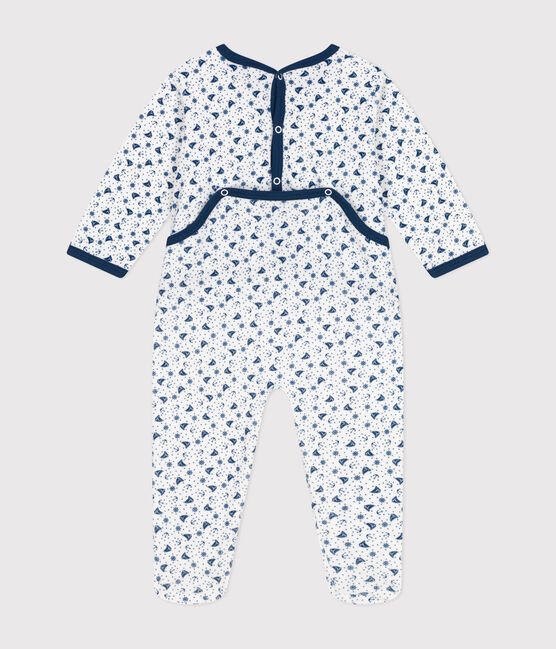 Babies' velour sleepsuit ECUME white/MULTICO white