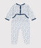 Babies' velour sleepsuit ECUME white/MULTICO white
