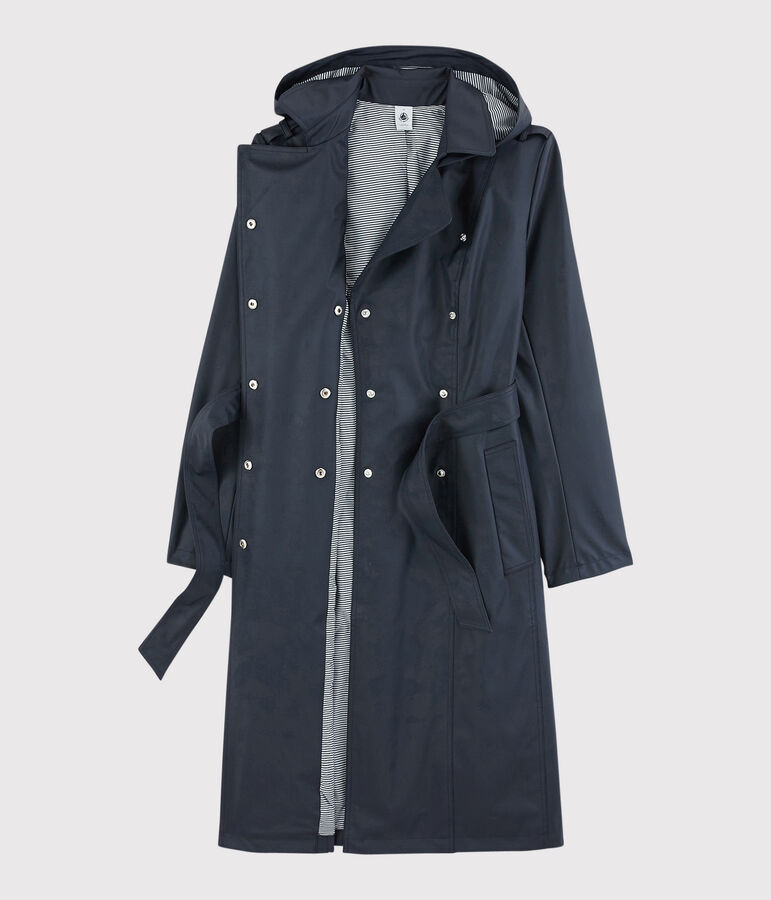 Women's Hooded Trench Coat SMOKING blue