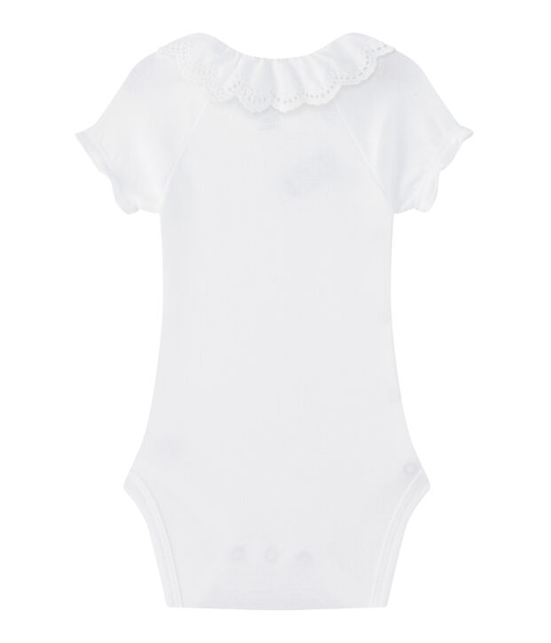 Newborn baby girls' bodysuit white